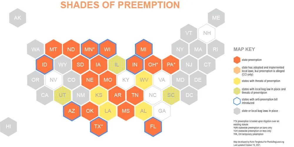 October 2021 — U.S. preemption map